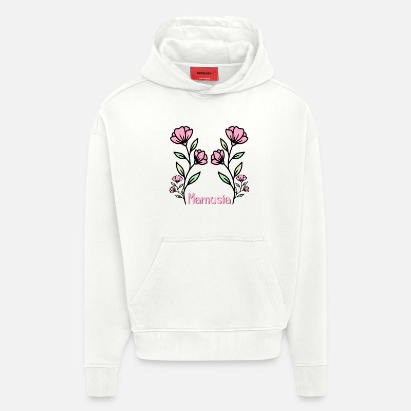 Maman Fleurs - Sweat à capuche bio épais oversize fabriqué en UE - OFF WHITE