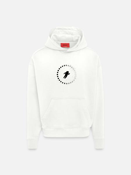 Astronaut with moon phases and stars - Hoodie- made by SPREAD  - OFF WHITE