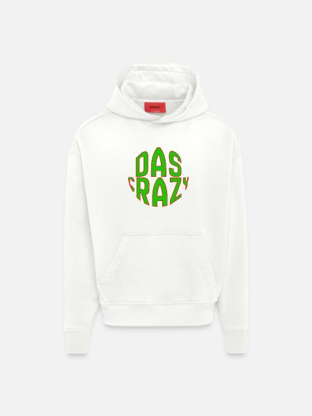 The Crazy Green Comic Font Design - Hoodie- made by SPREAD  - OFF WHITE
