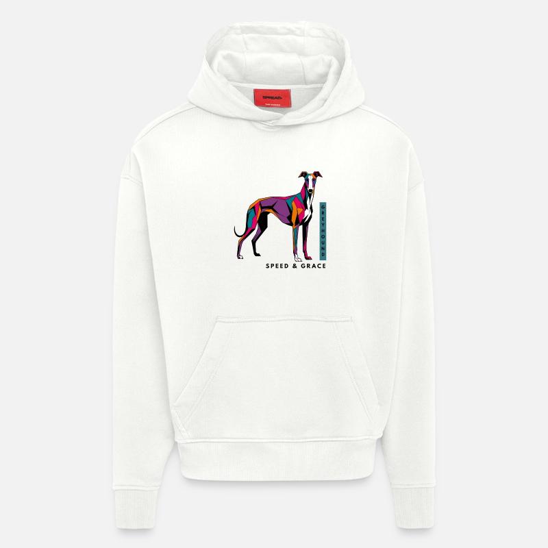 Bunter Windhund - Hoodie- made by SPREAD  - OFF WHITE