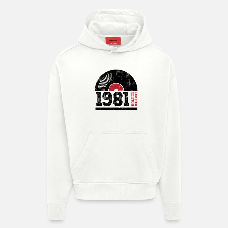 Millésime 1981 - Sweat à capuche bio épais oversize fabriqué en UE - OFF WHITE