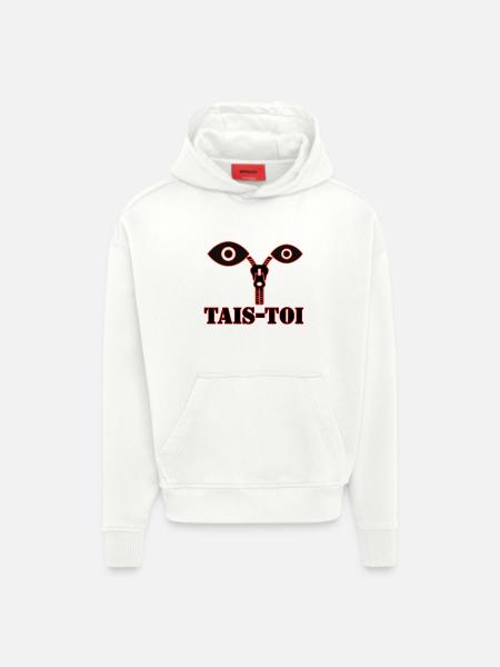 TAIS-TOI - Sweat à capuche bio épais oversize fabriqué en UE - OFF WHITE