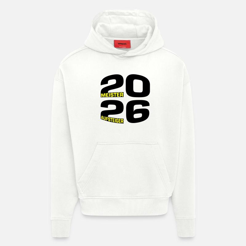 Champion et équipe promue 2026 - Sweat à capuche bio épais oversize fabriqué en UE - OFF WHITE
