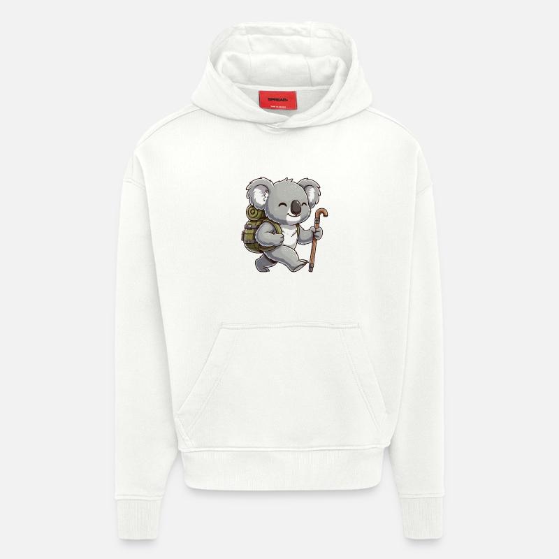 Cute Hiking Koala Bear Trekking Art - Hoodie- made by SPREAD - OFF WHITE