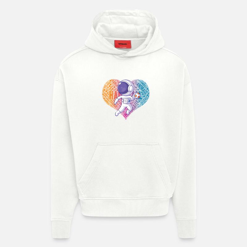 Handball Astronaut Herz - Hoodie- made by SPREAD  - OFF WHITE