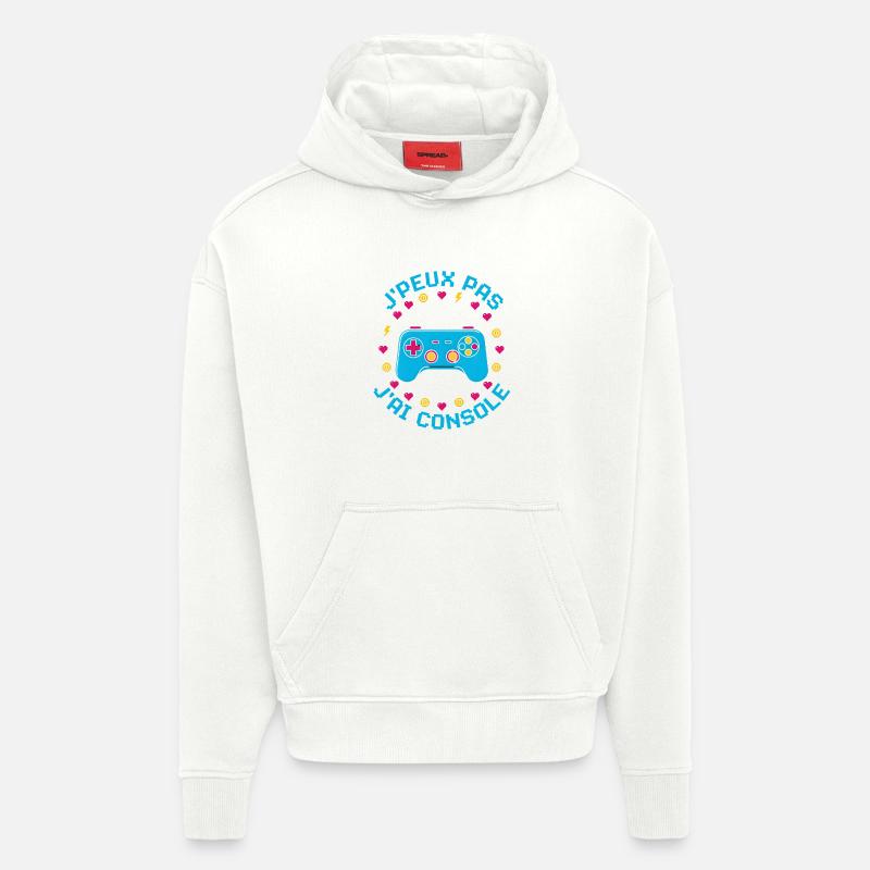 J'peux pas j'ai console - Sweat à capuche bio épais oversize fabriqué en UE - OFF WHITE