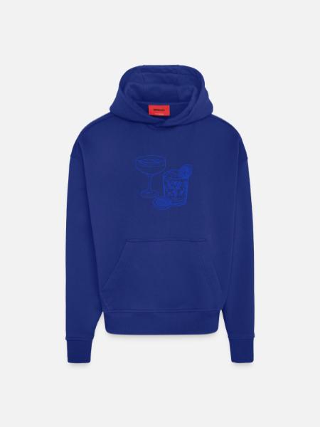 Blue Cocktail Sketch - Hoodie- made by SPREAD - OFF WHITE