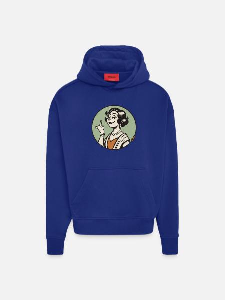 Retro Diva mit Mittelfinger - Hoodie- made by SPREAD - OFF WHITE