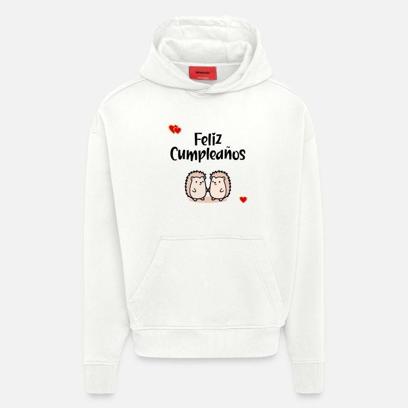 Bon anniversaire - Sweat à capuche bio épais oversize fabriqué en UE - OFF WHITE