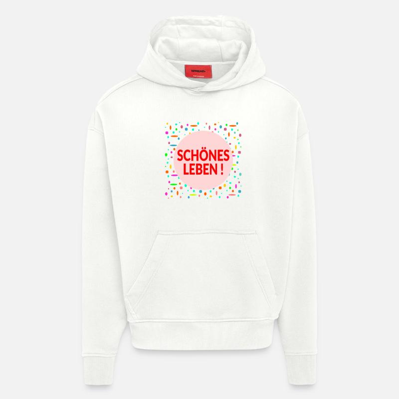 Lebensplan Schönes Leben - Hoodie- made by SPREAD  - OFF WHITE