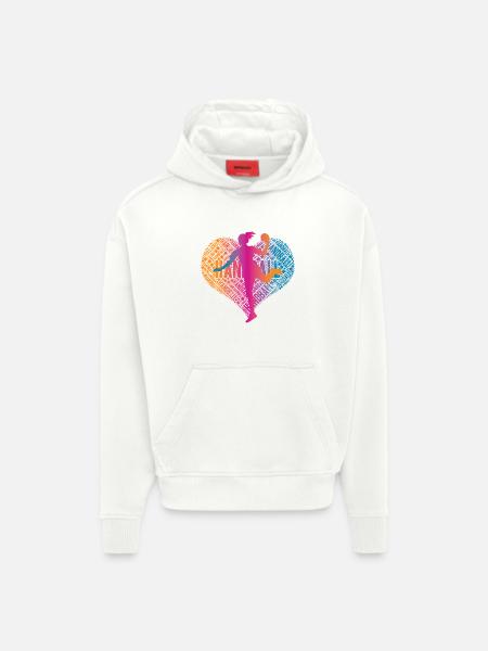 Handball Player Heart - Hoodie- made by SPREAD  - OFF WHITE