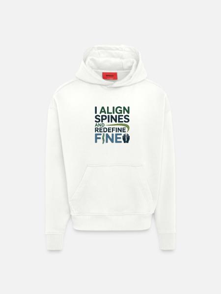 Osteopath I Align Spines Redefine Fine - Hoodie- made by SPREAD - OFF WHITE