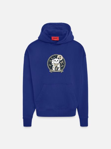 Maneki Neko Night Medallion - Hoodie- made by SPREAD  - OFF WHITE