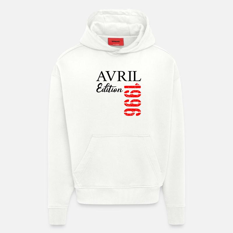31e anniversaire Avril 1996  - Sweat à capuche bio épais oversize fabriqué en UE - OFF WHITE