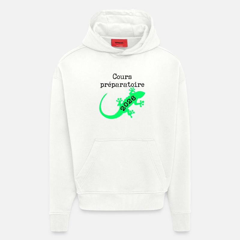 Cours Préparatoire 2026 École - Sweat à capuche bio épais oversize fabriqué en UE - OFF WHITE