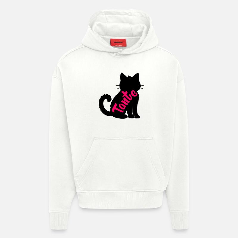 Tante Chat - Sweat à capuche bio épais oversize fabriqué en UE - OFF WHITE