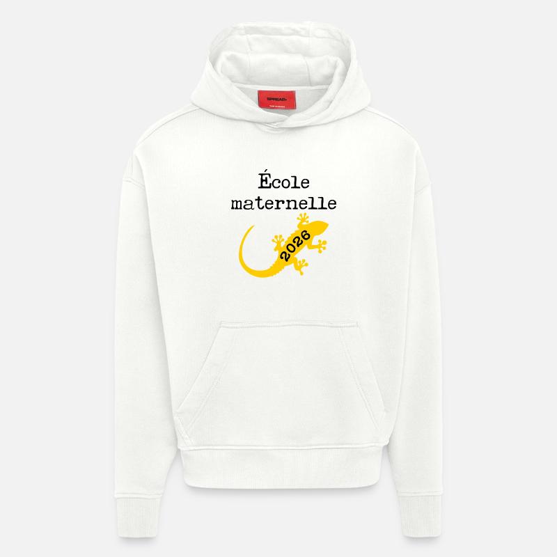 École Maternelle 2026 - Sweat à capuche bio épais oversize fabriqué en UE - OFF WHITE