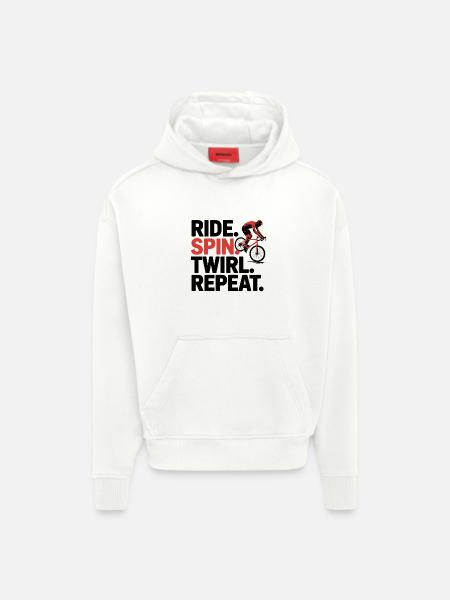Ride as Art  - Hoodie- made by SPREAD  - OFF WHITE