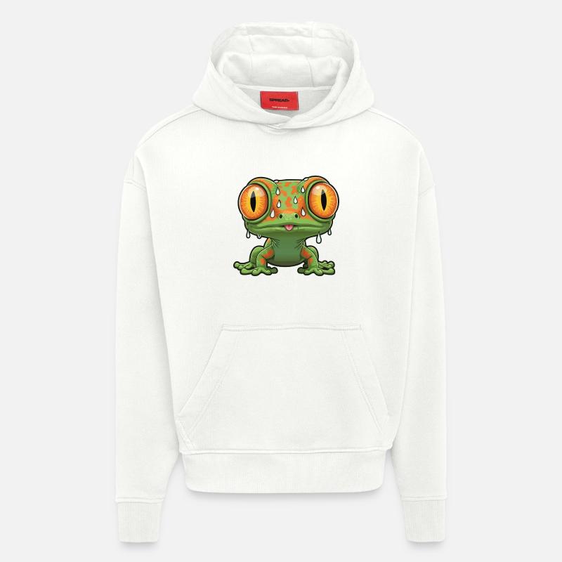 Stressed Lizard Panic Bulging Eyes Mascot - Hoodie- made by SPREAD  - OFF WHITE