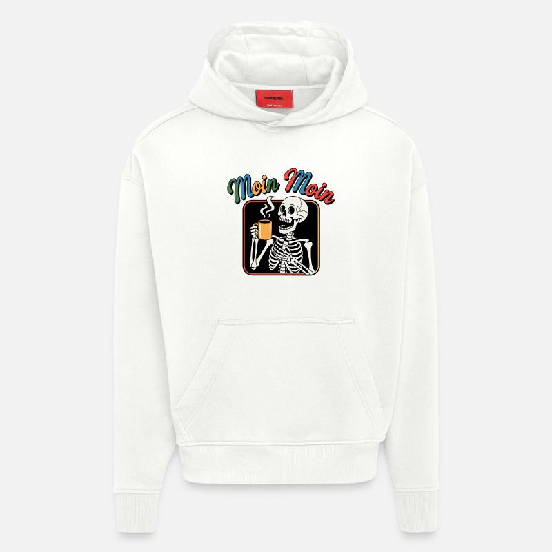 Moin Moin Skelettt Kaffee - Hoodie- made by SPREAD  - OFF WHITE