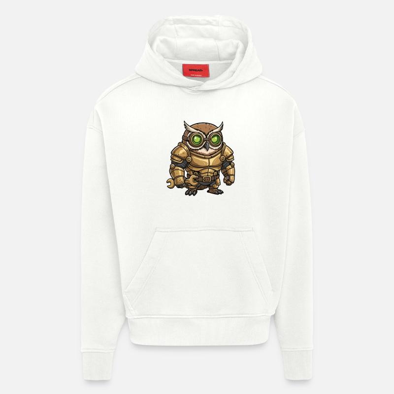 Owl Engineer Steampunk Golden Armor - Hoodie- made by SPREAD  - OFF WHITE