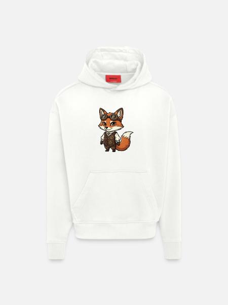 Fox Steampunk Weste Gears Süßer Flieger - Hoodie- made by SPREAD  - OFF WHITE