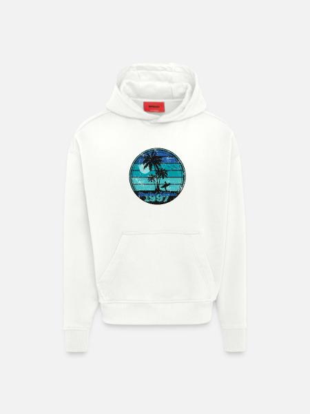 Millésime 1997 - Sweat à capuche bio épais oversize fabriqué en UE - OFF WHITE