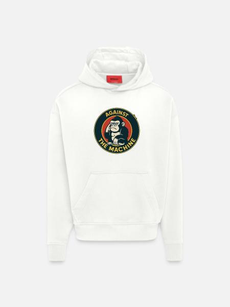 Gorilla Against the Machine Logo - Hoodie- made by SPREAD - OFF WHITE