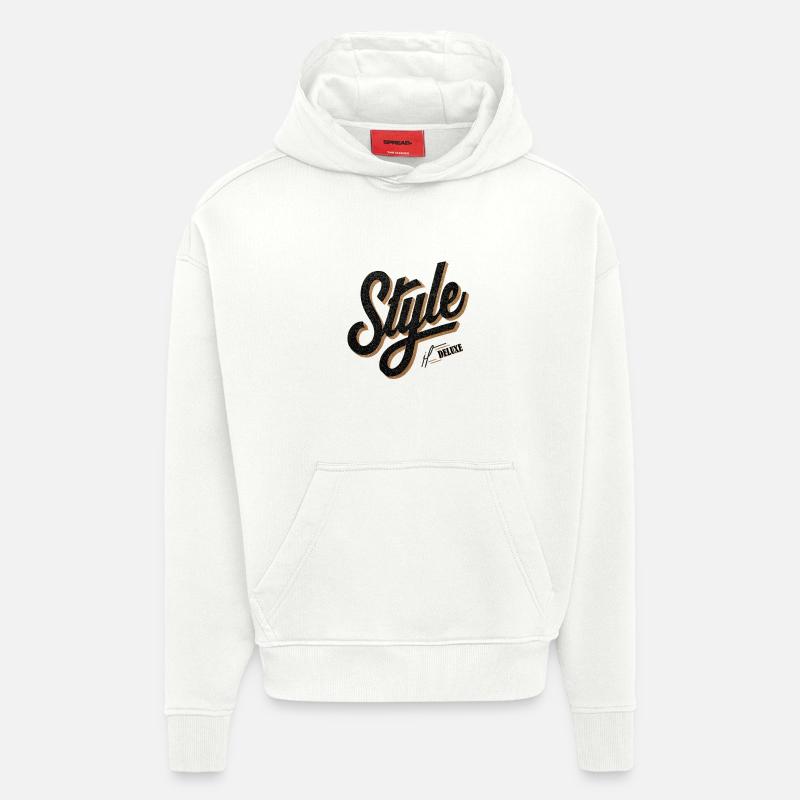 Lettrage Deluxe de style rétro - Sweat à capuche bio épais oversize fabriqué en UE - OFF WHITE