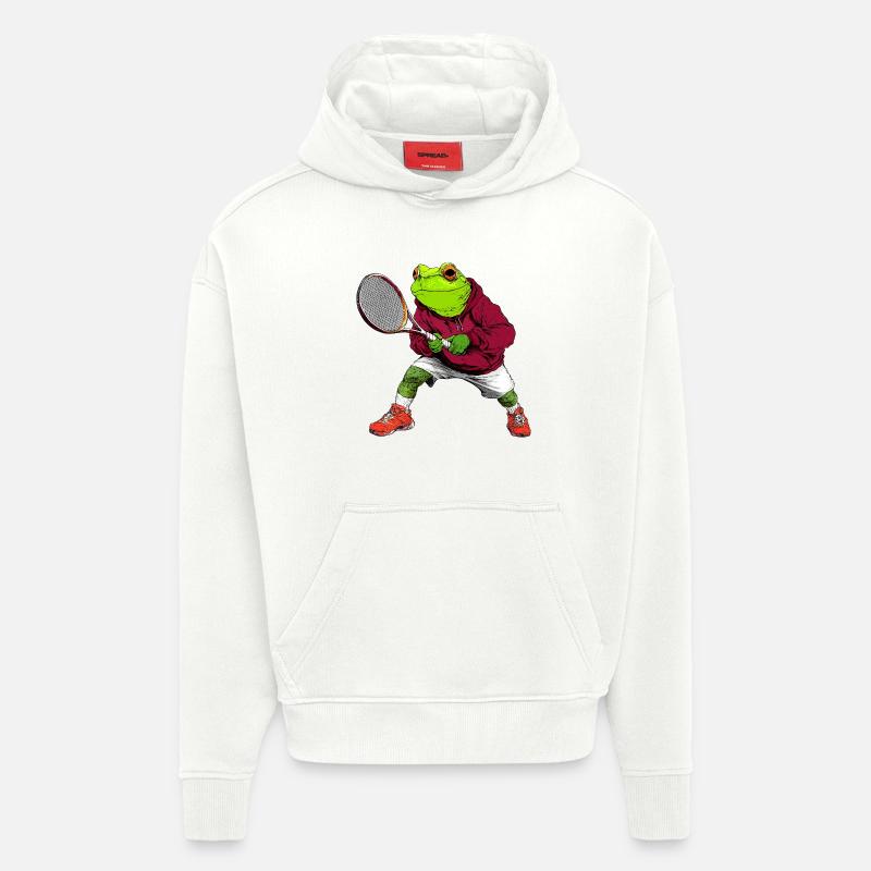 Tennis Frog - Sweat à capuche bio épais oversize fabriqué en UE - OFF WHITE
