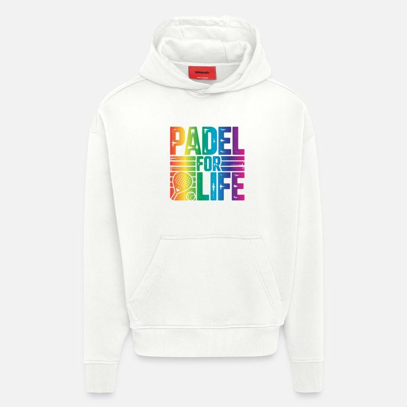 Padel à vie - Sweat à capuche bio épais oversize fabriqué en UE - OFF WHITE