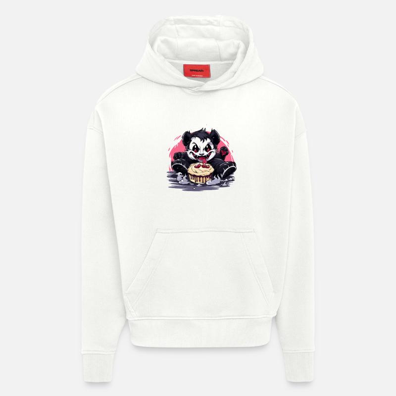 Chaos du Gâteau Husky - Sweat à capuche bio épais oversize fabriqué en UE - OFF WHITE