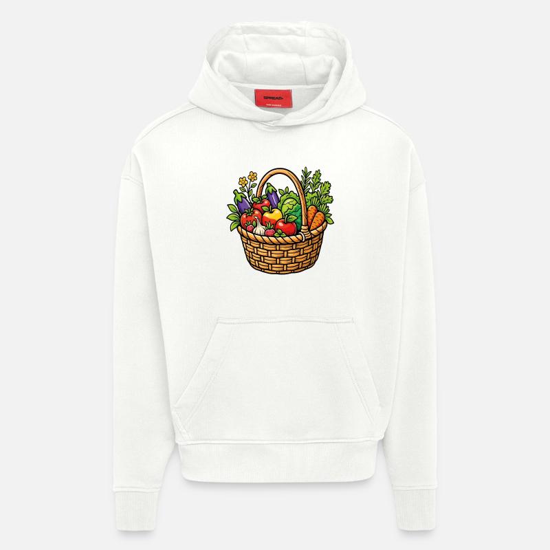 Bio-Gemüsegartenkorb - Hoodie- made by SPREAD  - OFF WHITE
