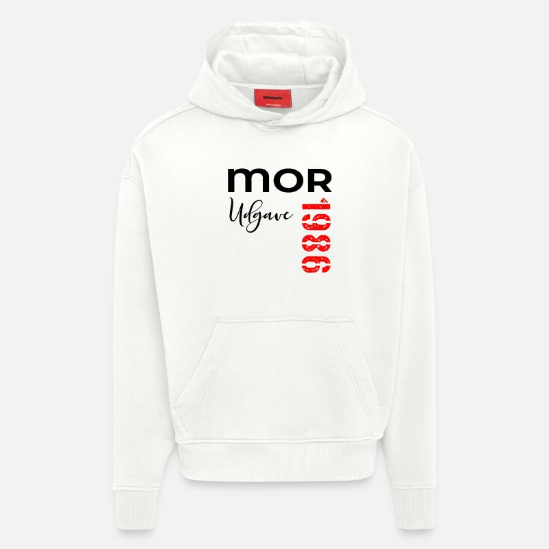 Mor 1986 Udgave - Sweat à capuche bio épais oversize fabriqué en UE - OFF WHITE