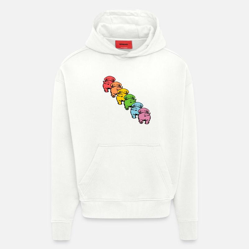 INCLUSION DES CHIENS DIVERSITÉ - Sweat à capuche bio épais oversize fabriqué en UE - OFF WHITE