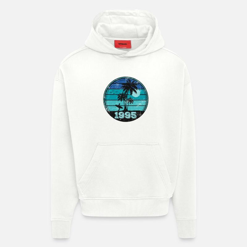 Millésime 1995 - Sweat à capuche bio épais oversize fabriqué en UE - OFF WHITE