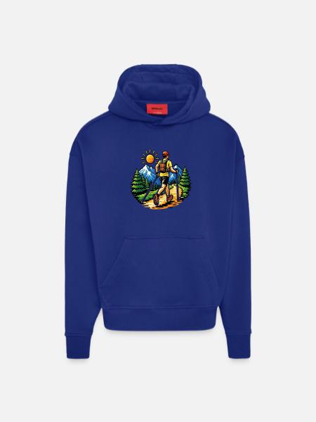 Trail running mountain nature adventure - Hoodie- made by SPREAD - OFF WHITE