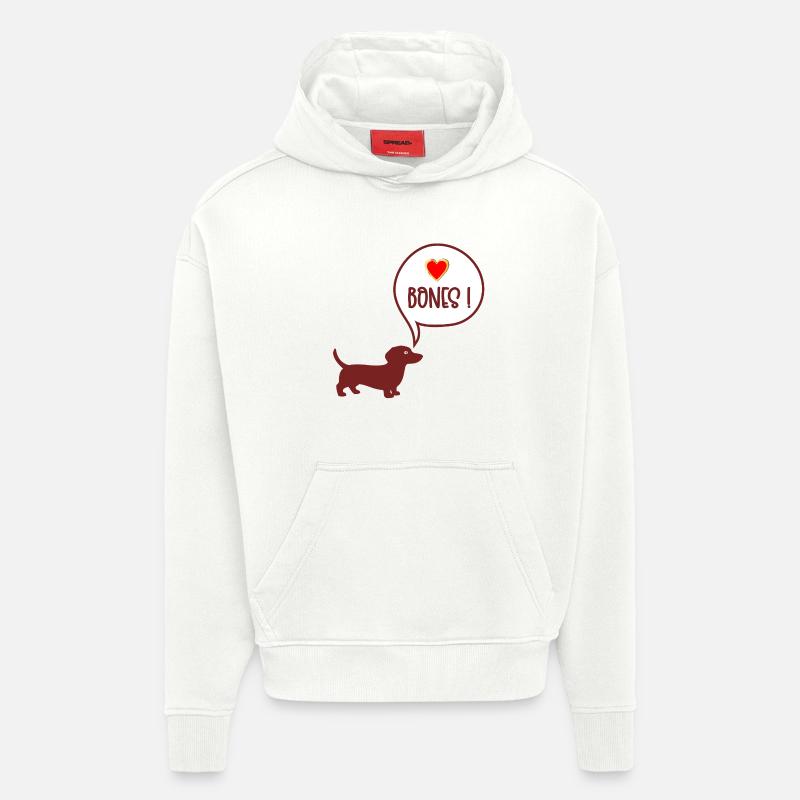 Chew Bone Dachshund - Hoodie- made by SPREAD  - OFF WHITE
