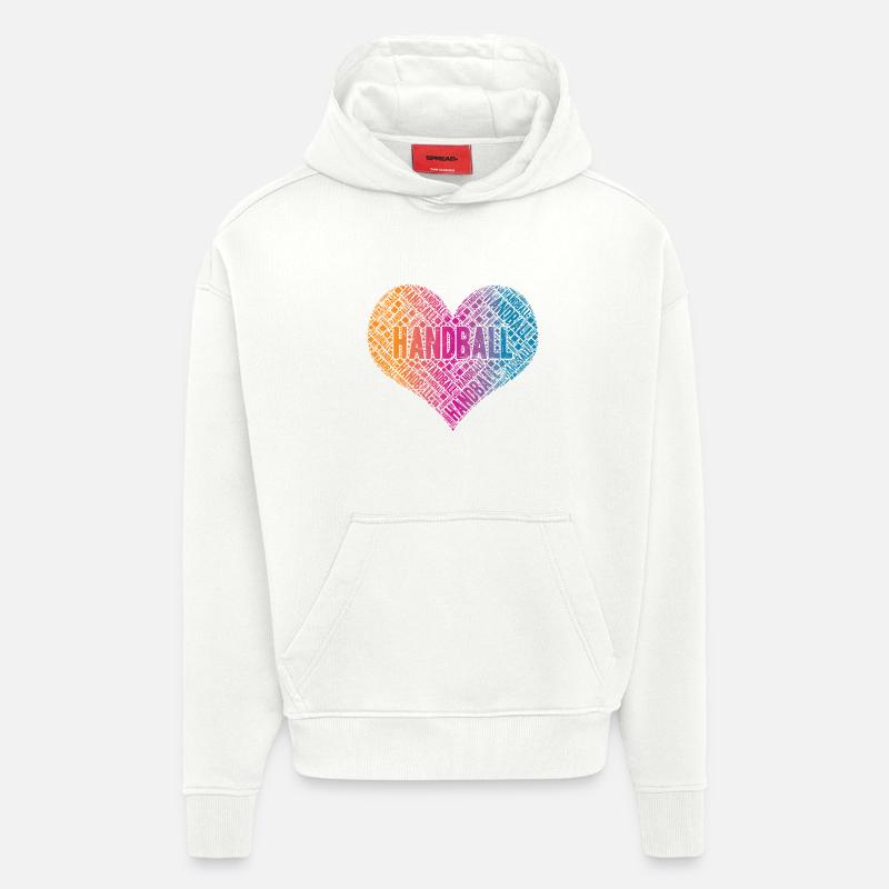 Handball Herz - Hoodie- made by SPREAD  - OFF WHITE