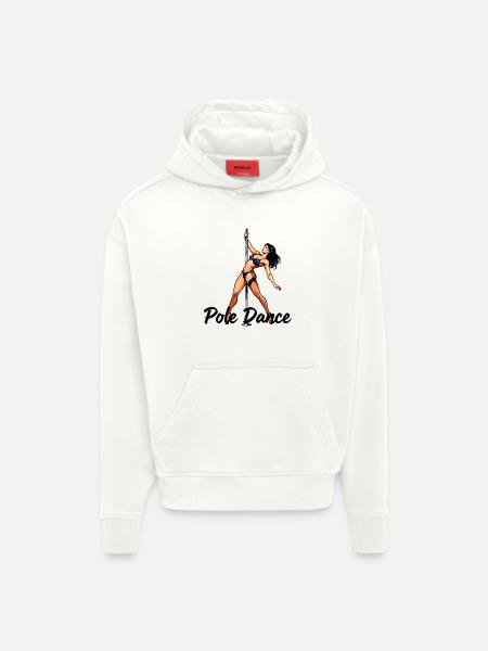 Pole Dance Silhouette – Elegant Pin-Up Art - Hoodie- made by SPREAD  - OFF WHITE