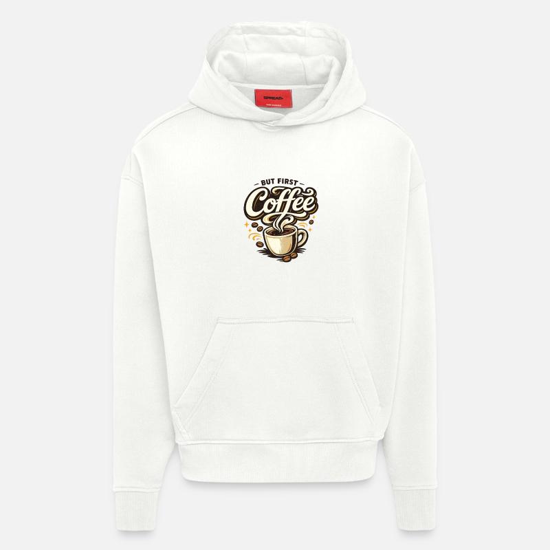 Coffee First Illustration - Coffee Lovers - Hoodie- made by SPREAD  - OFF WHITE