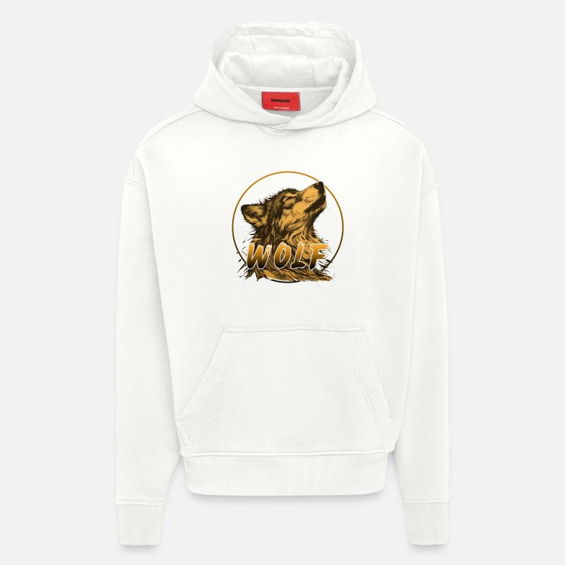 WOLF WILDTIER - Hoodie- made by SPREAD  - OFF WHITE