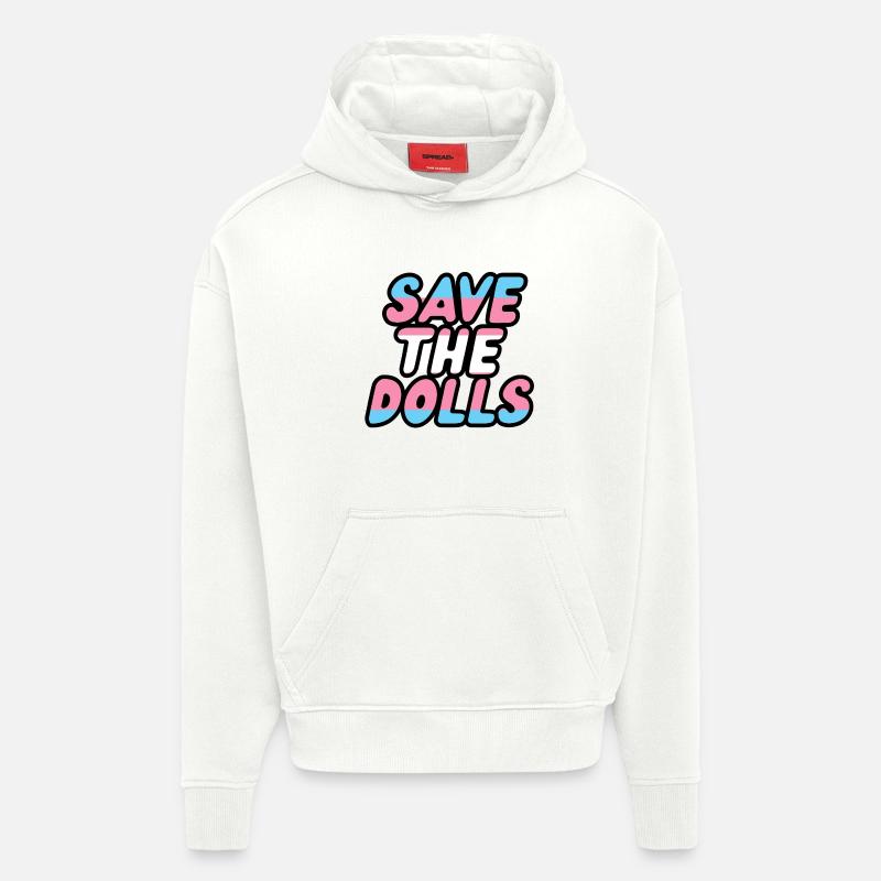 save the dolls - Sweat à capuche bio épais oversize fabriqué en UE - OFF WHITE
