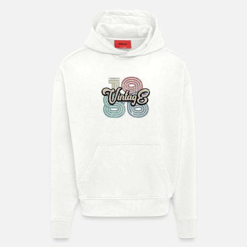 Millésime 1986 - Sweat à capuche bio épais oversize fabriqué en UE - OFF WHITE