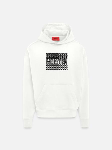 Master Degree Master Chaînes - Sweat à capuche bio épais oversize fabriqué en UE - OFF WHITE