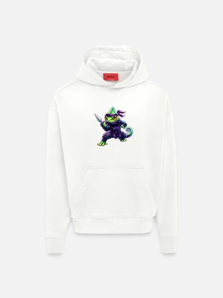 Neon-Chamäleon Ninja Cyberpunk-Tier - Hoodie- made by SPREAD - OFF WHITE