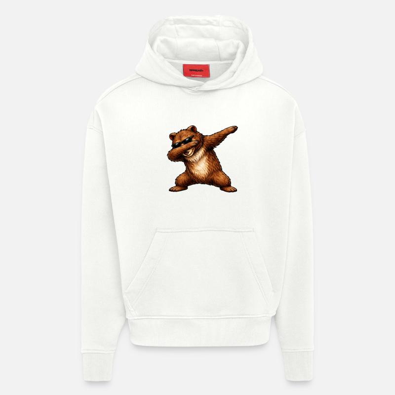 Éponge du grizzli - Sweat à capuche bio épais oversize fabriqué en UE - OFF WHITE
