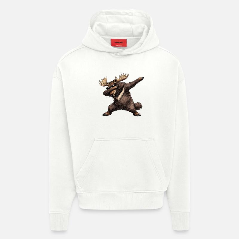 Dabbing Elch - Hoodie- made by SPREAD  - OFF WHITE