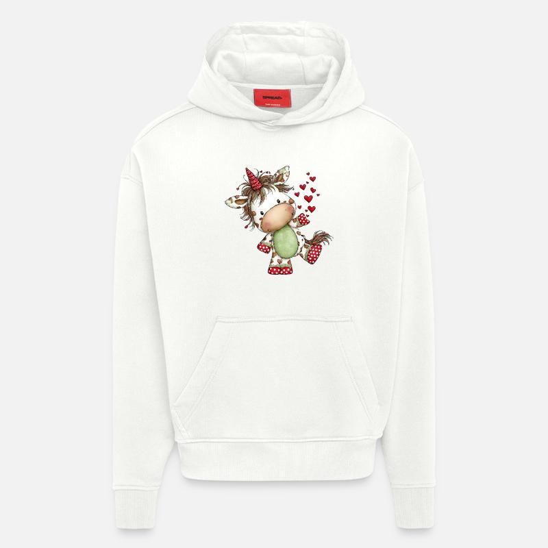 Süßes Herz-Einhorn: Verspieltes Comic-Design - Hoodie- made by SPREAD  - OFF WHITE