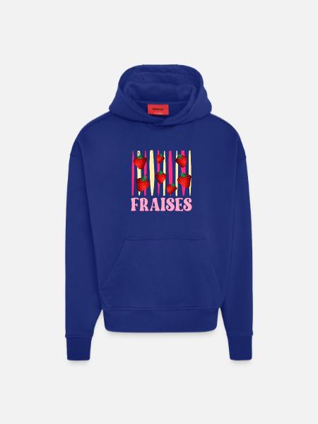 Fraises - Sweat à capuche bio épais oversize fabriqué en UE - OFF WHITE